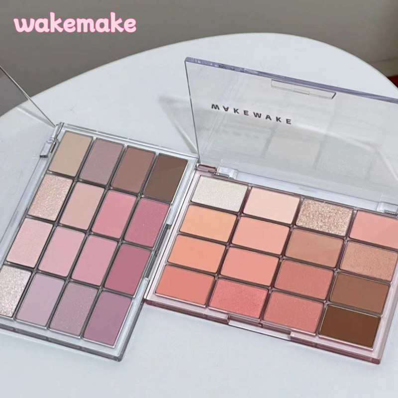 Wakemake Eyeshadow Palette 16 สีสีชมพูสีม่วง Smoky Eyeshadow Pearlescent Matte 0708