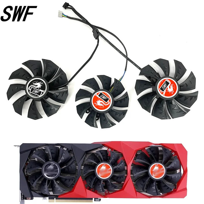 ใหม่ 87 มม.RTX3090 Cooler พัดลมสําหรับสีสัน GeForce RTX 3060 3070 3080 Ti 3090 NB 12G-V กราฟิกการ์ดพ