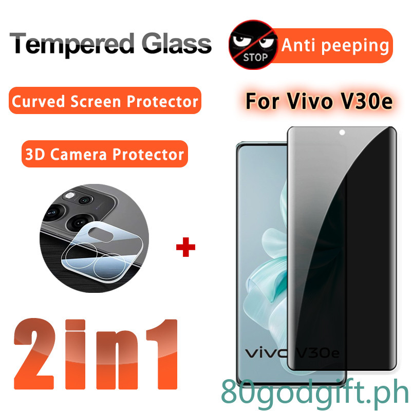2 IN 1 ฟิล์มความเป็นส่วนตัว Vivo V30e สําหรับกระจกนิรภัย Vivo V30e V50e V40e V40 V60 V50 V30 Pro 3D 
