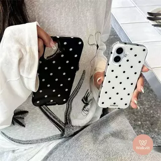 สำหรับ OPPO Reno 8T 16F 15F 11 5 5F 16 10 12 13F 12F 5z 6 6z 13 11F 14 14F 13F 15 Pro แฟชั่นเคส IMD จุดสีดำขาวเรียบง่าย