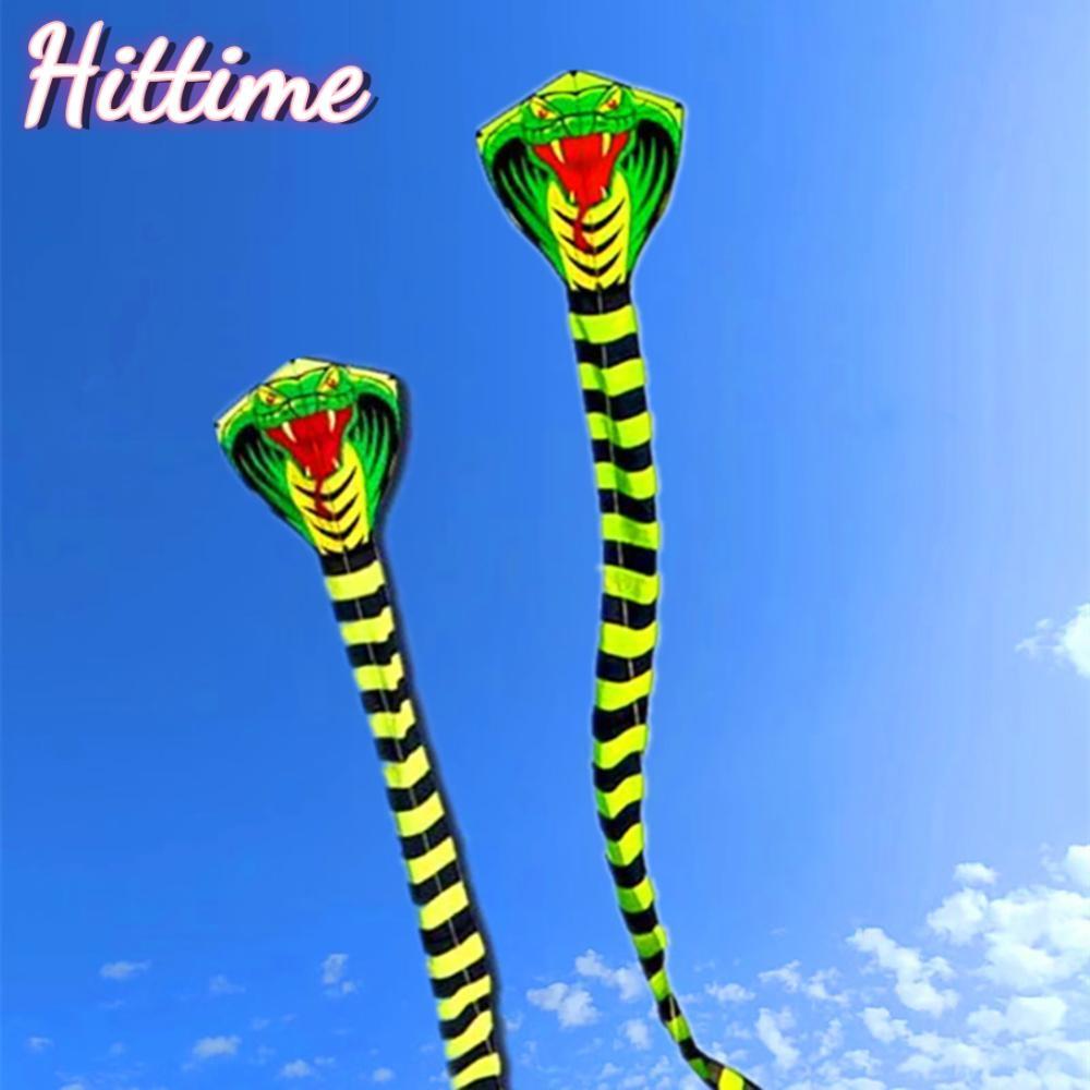 HITTIME 8 M/26.25ft ยาวหางงูสีเขียว Kite Easy to Fly ขนาดใหญ่ Cobra Kite สําหรับชายหาดกลางแจ้งและ Pa