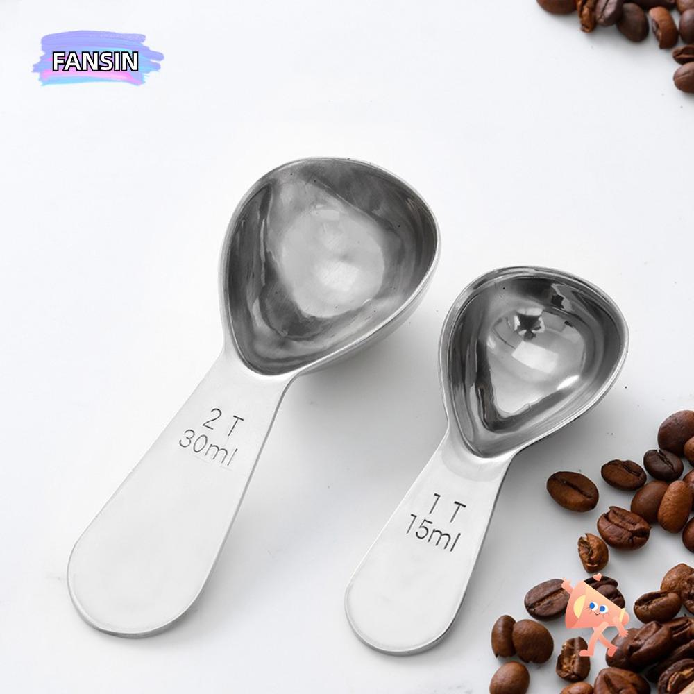 FANSIN ที่ตักกาแฟ, 1 Tbsp หรือ 2 Tbsp 15/30ml Coffee Bean ช้อนตวง, สแตนเลสทนทาน Ergonomic Tablespoon