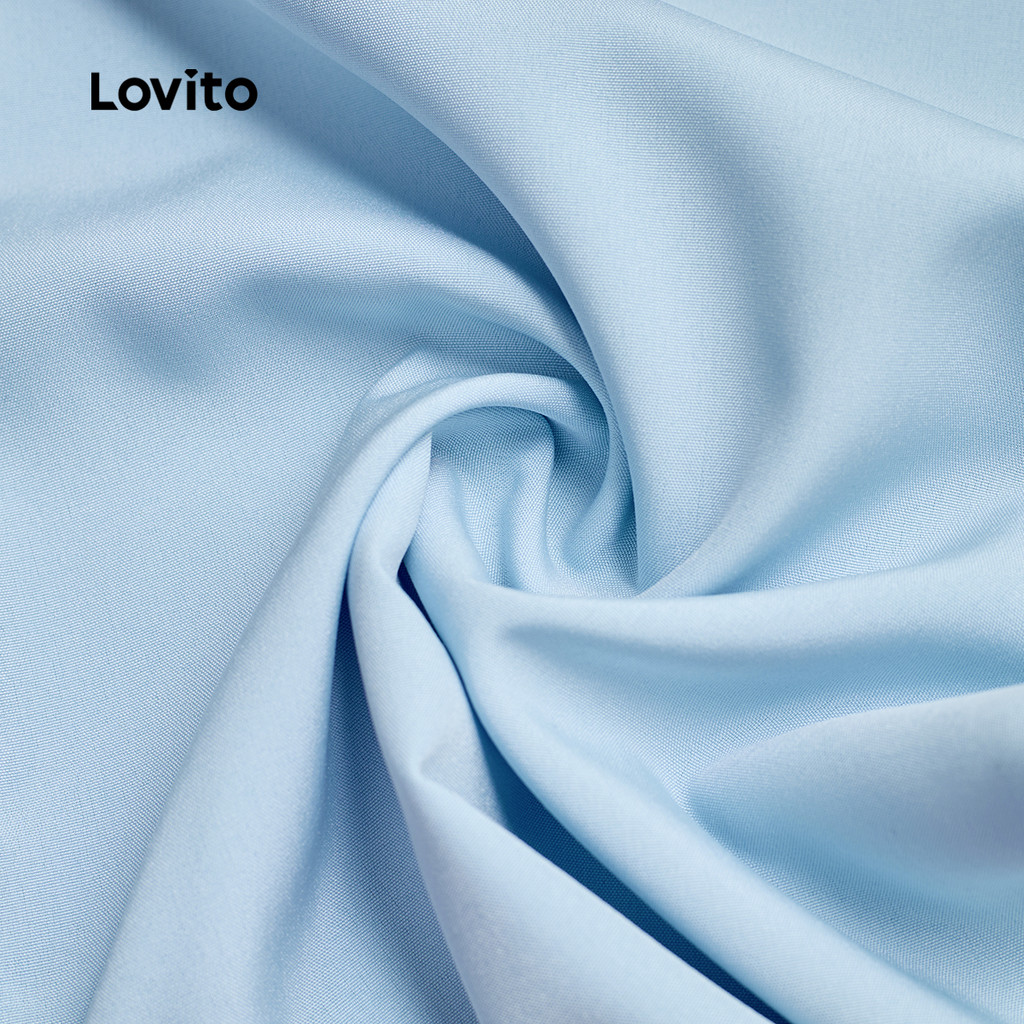 Lovito  จั๊มสูทจัมพ์สูทซิปอสมมาตรหรูหราสําหรับการเดินทางฤดูใบไม้ผลิ/ฤดูร้อน สีฟ้าอ่อนสําหรับผู้หญิง L177ED046 ราคา ถูกที่สุด ดีลบีเคเค แกลเลอรีภาพที่ 5