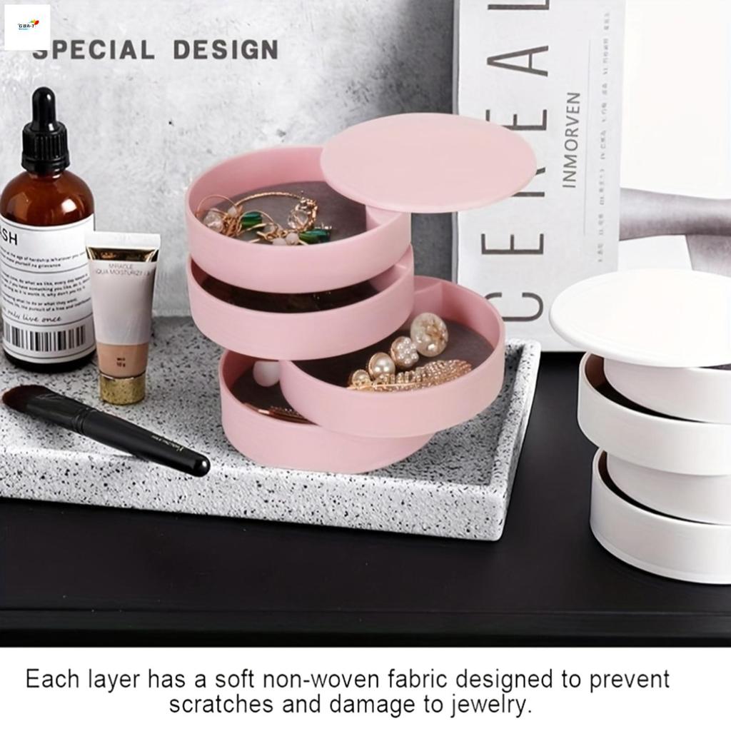 หมุน Jewlery กล่องเก็บ Classified Storage Desktop Jewlery Organizer เหมาะสําหรับแหวนสร้อยข้อมือ