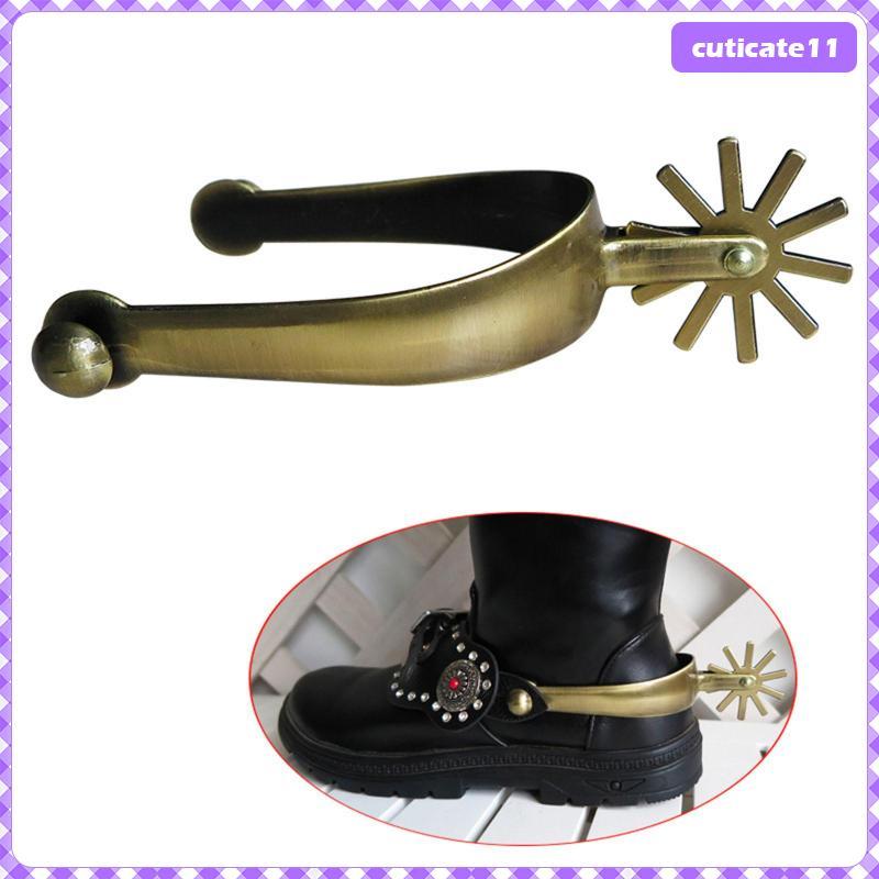[Cuticate1] Smooth Rotatable Gear Horse Spurs Cowboy Boot Decoring Spur for Horses Accessories and R