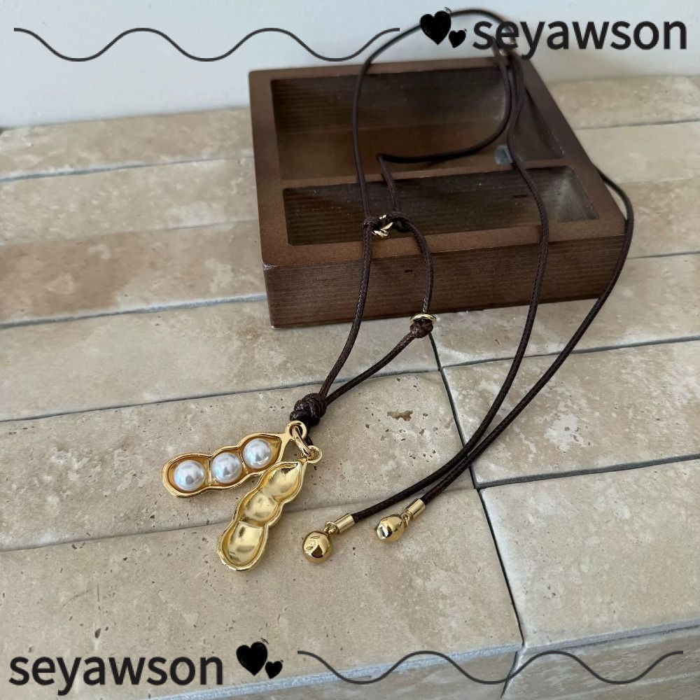สร้อยคอ SEYAWSON Pea Pod ทำจากโซ่ยาวโลหะผสม เหมาะสำหรับผู้หญิง