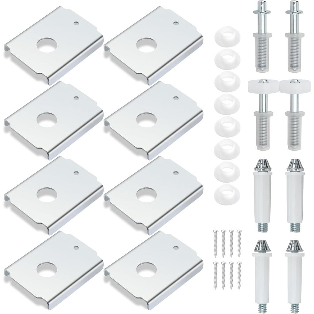 ชุดซ่อมประตูสองพับสําหรับประตูไม้ 1-3/8" รวม 8 ชิ้น N7192 Bi-Fold ซ่อมประตู Bracket, 2 ชุด N7266 Bi-