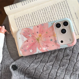 สําหรับIphone Case 17 Pro Max 16 Pro Max 15 Pro Max Star Pink Lily Flowerเคสโทรศัพท์