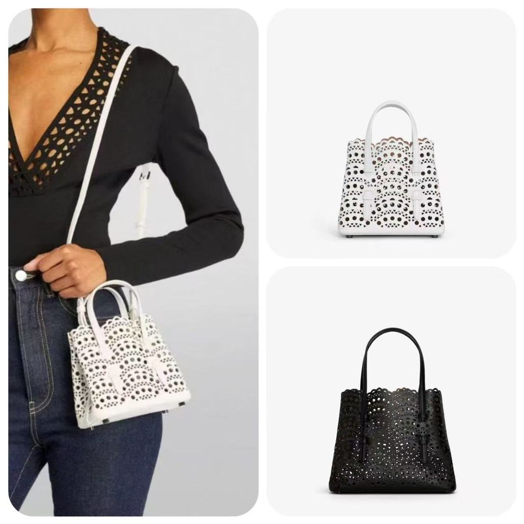 Alaia Hollow กระเป๋าถือหนังแฟชั่นแบบไหล่เดียว สำหรับผู้หญิง มีความจุขนาดใหญ่ เหมาะสำหรับการใช้งานประ