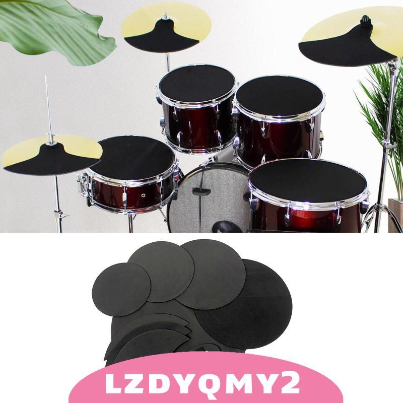 [Lzdyqmy2] ซิลิโคนกลอง Mute Pads Multi Size Drum Pad Practice Set สําหรับสแนร์เบส Tom Cymbals Indoor