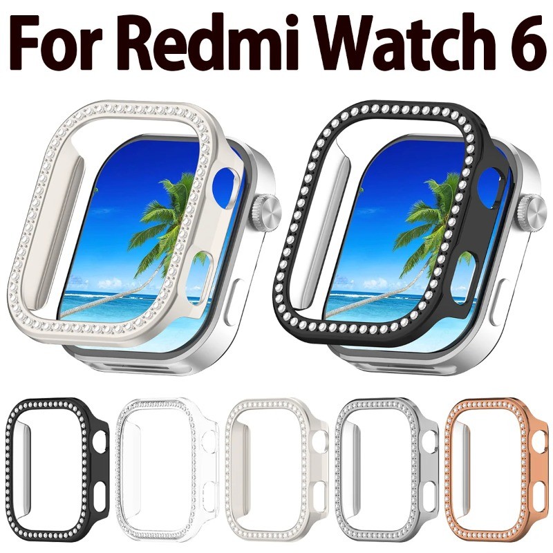 นาฬิกา Hollow Diamond Hard PC ฝาครอบกันกระแทกสําหรับ Redmi Watch 4/5/6 ไม่มีหน้าจอ