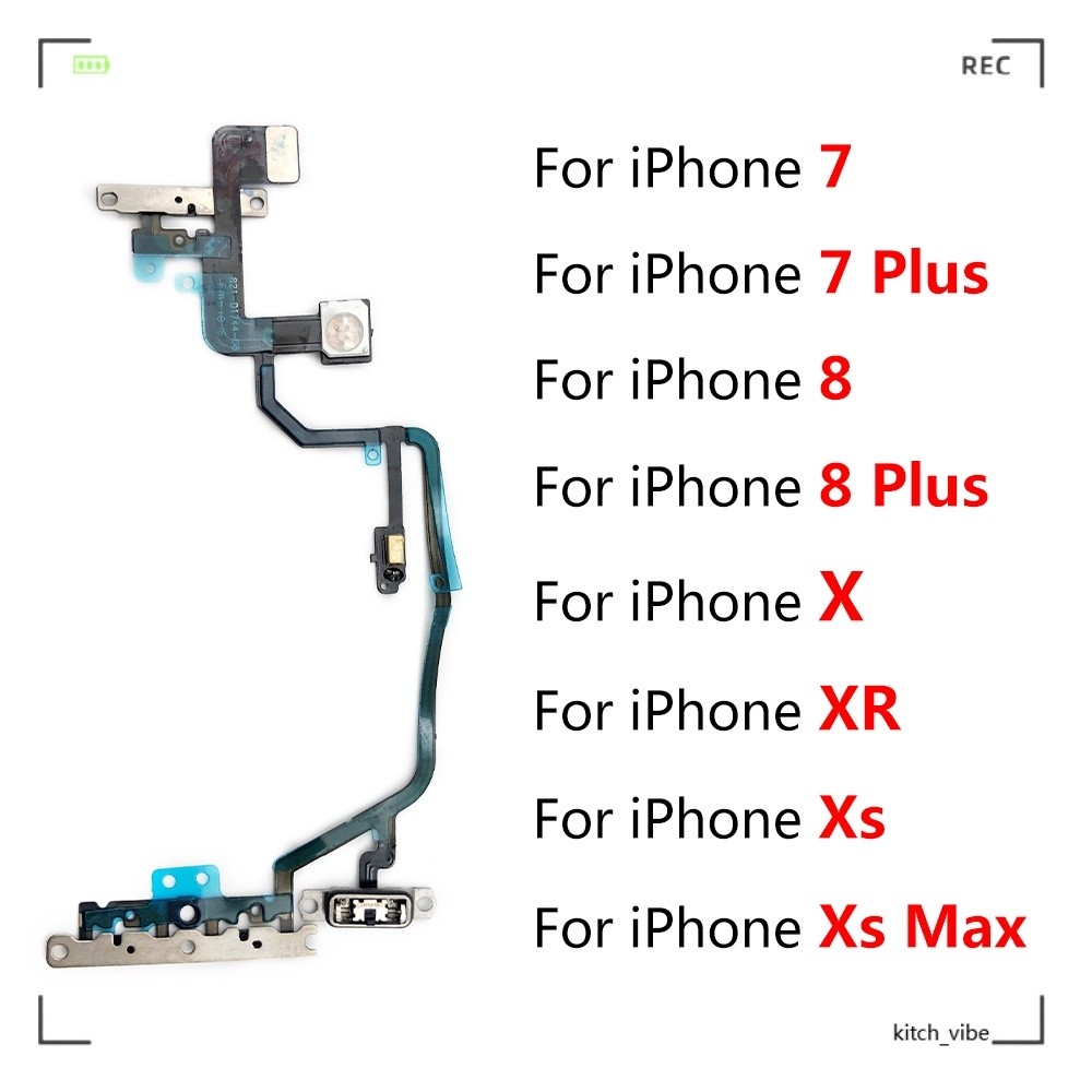 ปุ่มปรับระดับเสียงไฟ Flex สําหรับ iPhone 7 8 Plus X XR XS Max คุณภาพใหม่