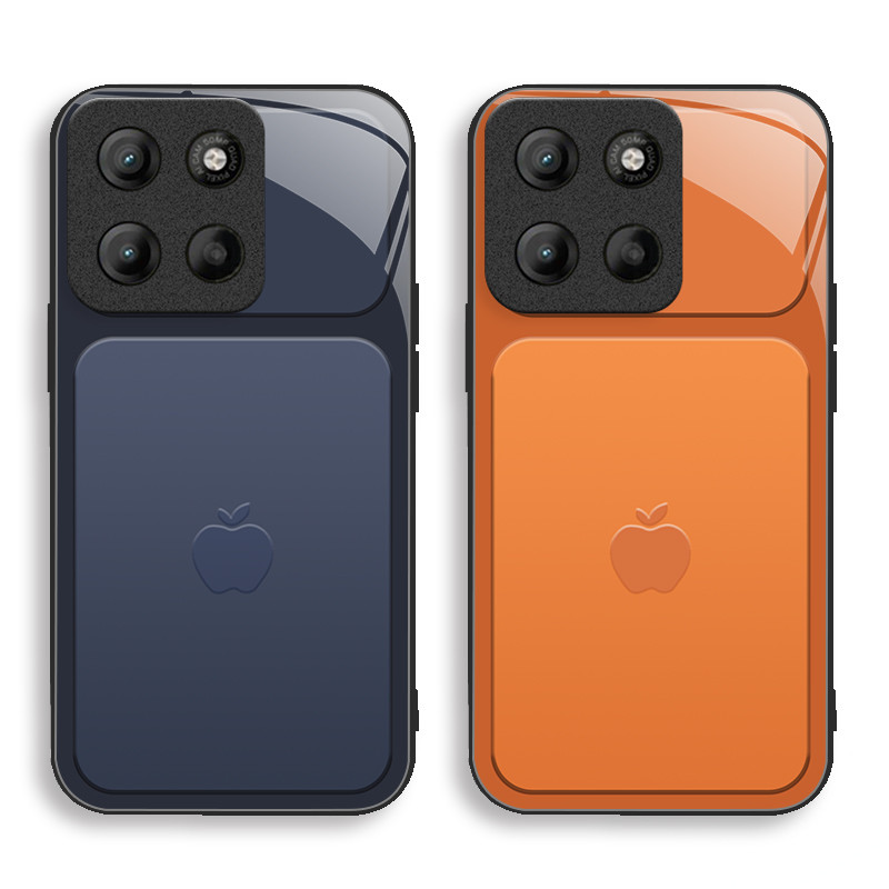 เข้ากันได้กับ [Moto G15 4g] เคสโทรศัพท์กระจกซิลิโคน HD-Tech Minimalist ประณีต