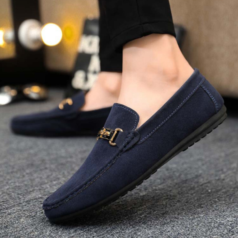 Loafer ผู้ชาย หนังกลับ British Penny Loafer รองเท้าผู้ชาย แมตช์ง่าย ลําลอง คุณภาพสูง กันลื่น