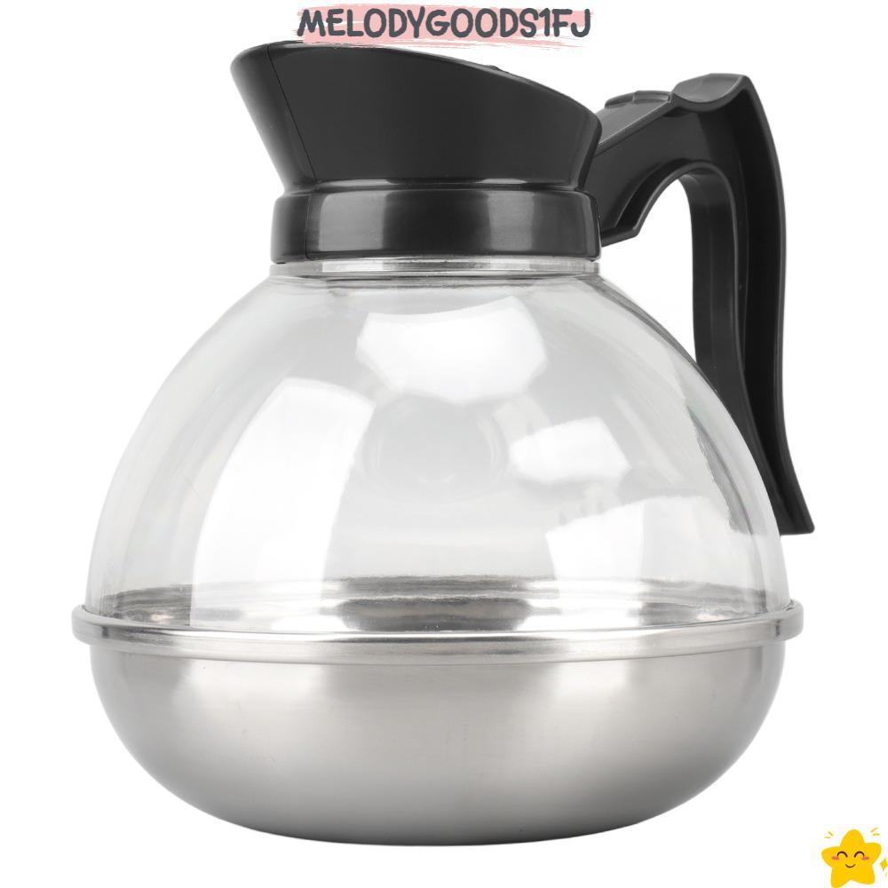 เมโลดี้ดีส1เอฟเจ กาต้มกาแฟ,หม้อชาทนความร้อนสแตนเลส,นํามาใช้ใหม่สีดําจับ 1700มล ความจุจับสบายหม้อกาแฟสแตนเลสชงกาแฟ