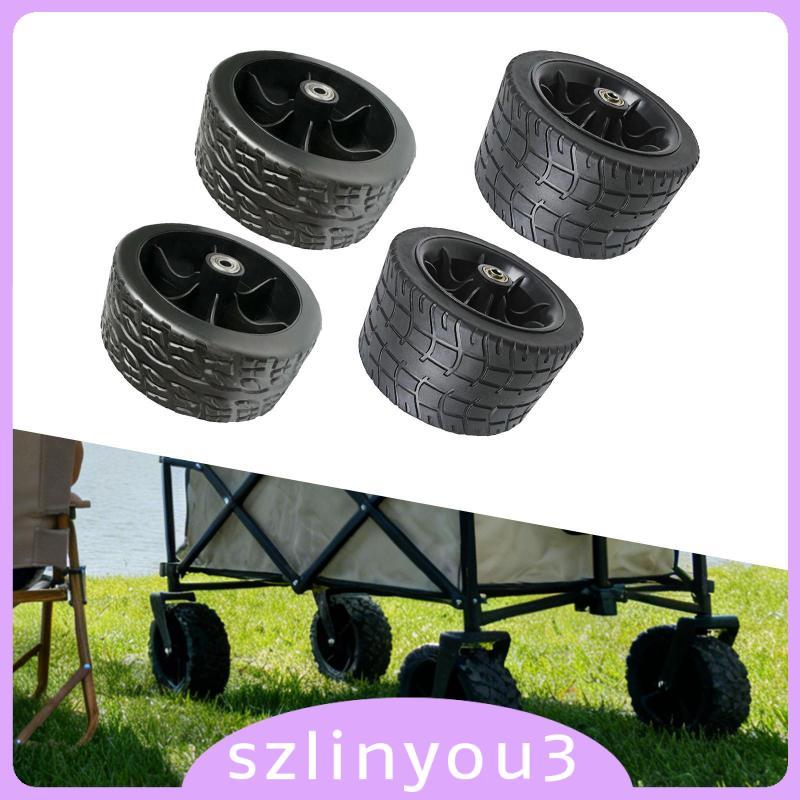 [Szlinyou3] Anti Slip Folding Wagon Wheel PP PVC Tyre for Utility Cart Camping Trailer เครื่องตัดหญ้