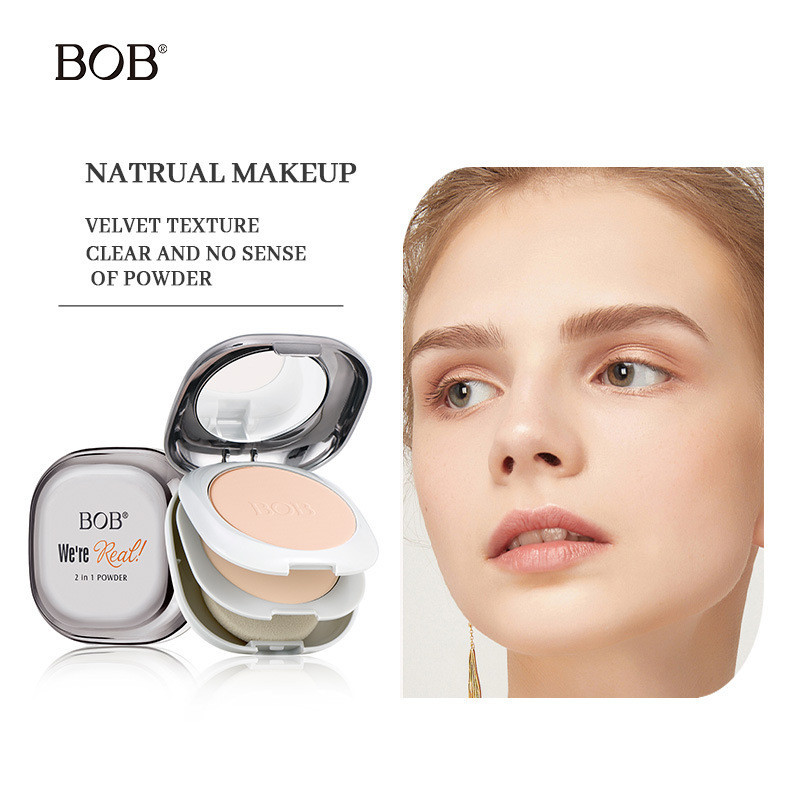 Bob Matte Double-Layer Powder Settingแต่งหน้าแต่งหน้าแต่งหน้าควบคุมน้ํามันยาวนานคอนซีลเลอร์Moisturiz