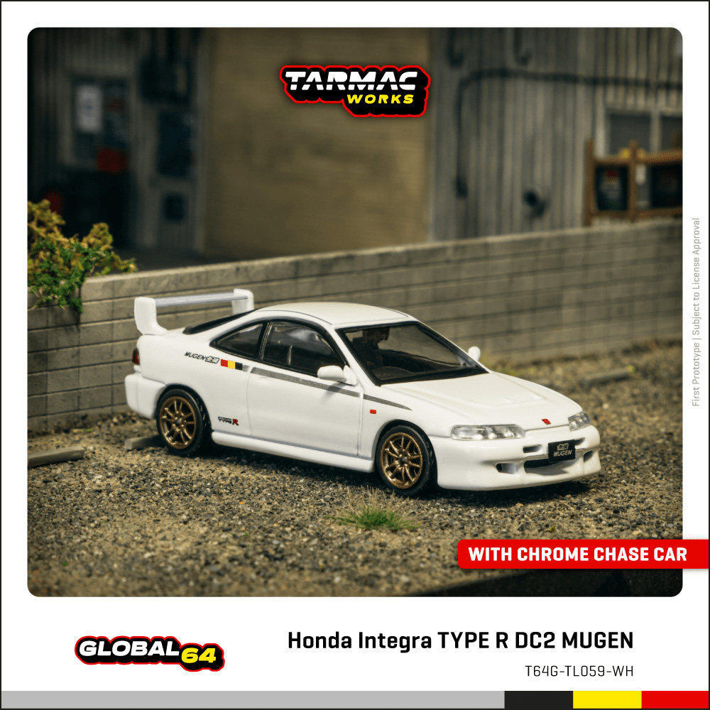 [คลังสินค้าพร้อม] TW 1: 64 Honda Integra TYPE R DC2 MUGEN โมเดลรถโลหะผสมสีขาวไม่จํากัด