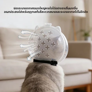 Pet Space ครอบหัวกันแมวกัด คอลลาร์เอลิซาเบธ ป้องกันการเลีย หมวกอวกาศสําหรับแมว