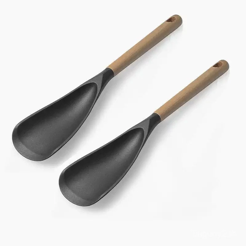 Silicone Cooking Spoon with Wooden Handle Nonstick Spatula thumbnail 5
