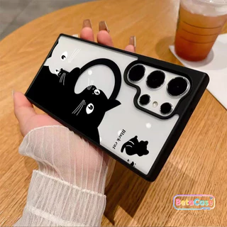 เคสแม่เหล็ก Samsung เคสแม่เหล็ก ลายแมวขาวดำ น่ารัก S26 S26U S26PLUS S25PLUS S25U S24U S23 S23U S22U