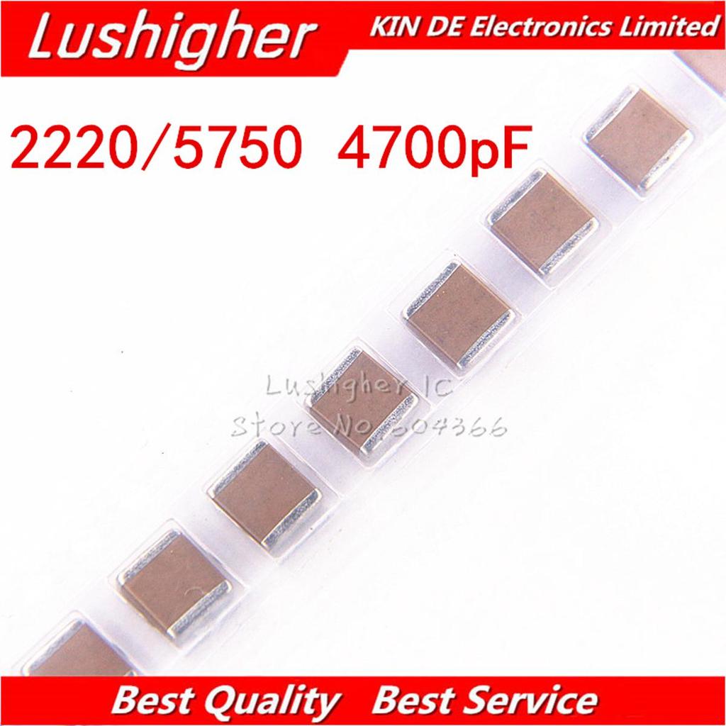 5pcs 2220 5750 4700pF 4.7nF 472K 1000V 1KV X7R 10% SMD MLCC ตัวเก็บประจุเซรามิก