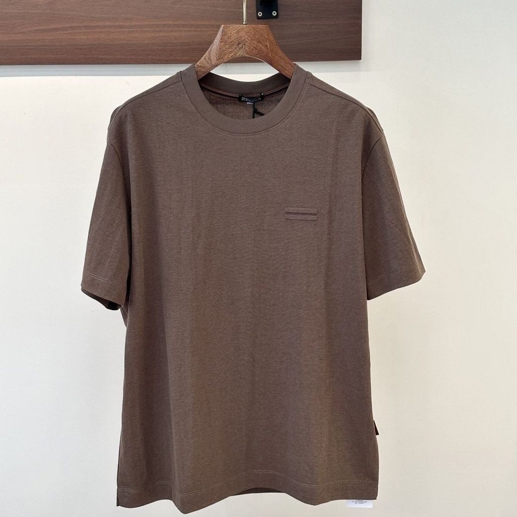 8GLG Zegna New Italian luxury men's simple liquid ammonia island cotton silky round-neck draped shor