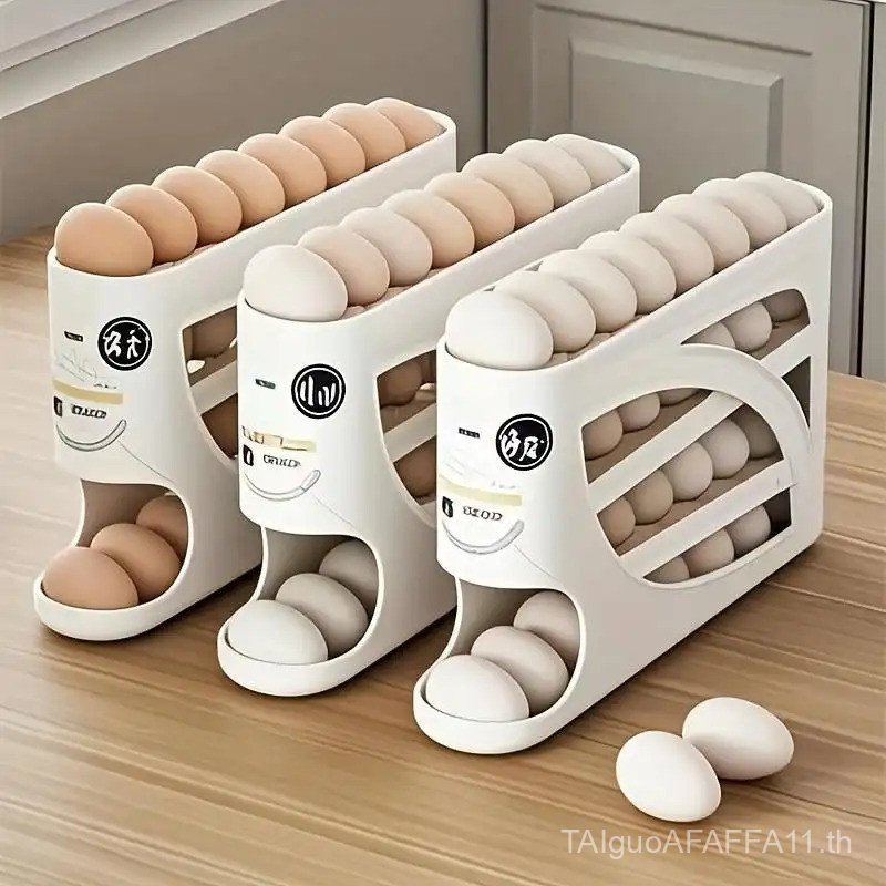 3 Layer Egg Storage Box, 1 Box Large Capacity Egg Holder, Automatic Rolling Egg Holder, Refrigerator