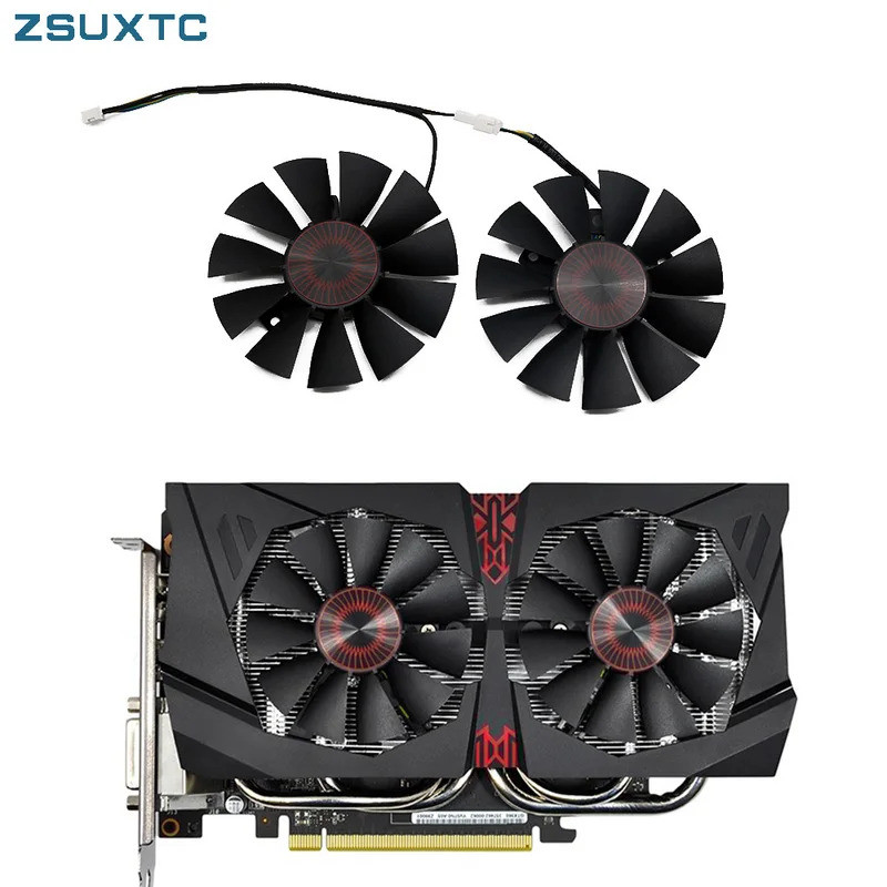 HL ที128010BH 75 มม.DC 12V 0.25A Cooler พัดลมสําหรับ ASUS STRIX GTX1060 GTX960 GTX950 GTX 950 960 10