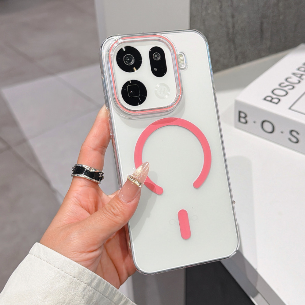 Hard PC เคสโทรศัพท์แม่เหล็กโปร่งใสสําหรับ Oppo Find X9 Pro Anti-Fall Anti Yellowing Thin แฟชั่นสีสันสดใสปลอกเรียบง่าย