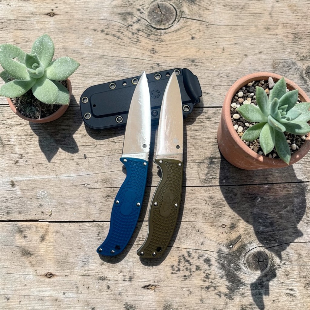 มีดปลอกผลไม้ มีดเดินป่า SPYDERCO No.K390 พร้อมซองทรง KYDEX OEM