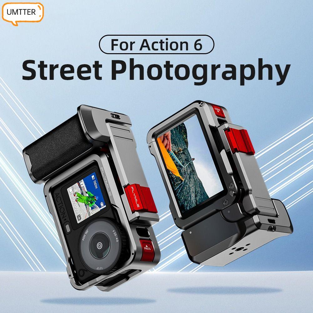 UMTTER Xplorer Grip Kit กรงโลหะ, Quick Release พร้อมที่จับถนนรองเท้าเย็น, ปุ่มชัตเตอร์อลูมิเนียมอัลล