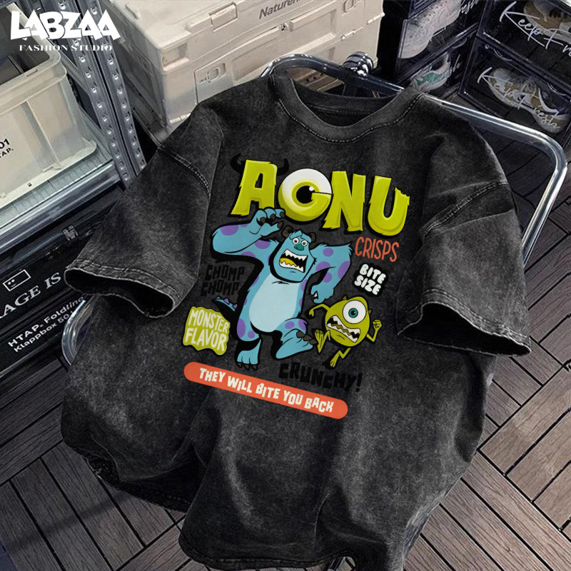 LABZAA ใหม่ล่าสุด💥ลายพิมพ์การ์ตูนแอนิเมชัน แขนสั้น คอกลม เสื้อยืด ผ้าหนายับยากรีดง่าย แฟชั่น  YG1480