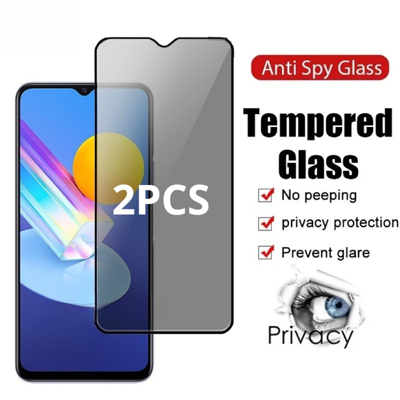 1-2 ชิ้นฟิล์มกระจกนิรภัยสําหรับ vivo Y21t Y21s Y21G Y21e Y21a Y21 อินเดีย Anti Spy ความเป็นส่วนตัวขอ