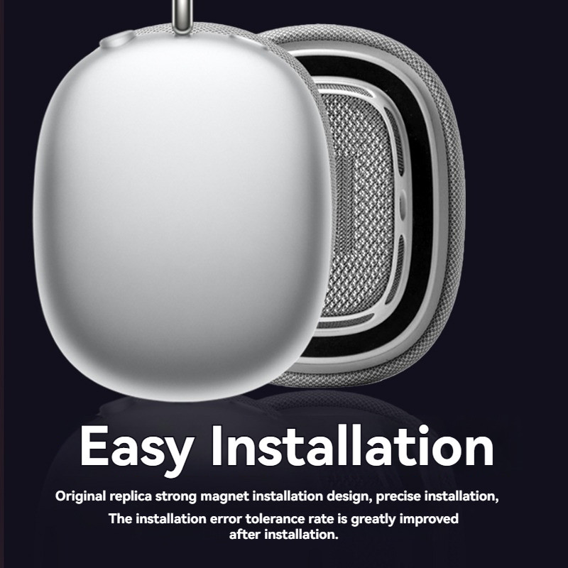 สำหรับ Apple Airpodsmax Earpads Earmuff หูฟังผ้าทอแผ่นรองหูผ้าตาข่ายระบายอากาศสีเงินแม่เหล็กดูดเปลี่ยนหัวป้องกันกรณีหมวก - รูปที่ 6