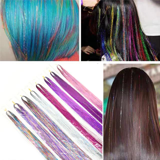 🔥🔥🔥【In Stock】Pony Headdress Hair Extension Glitter Tinsel Straight False Synthetic Sparkle Shiny
