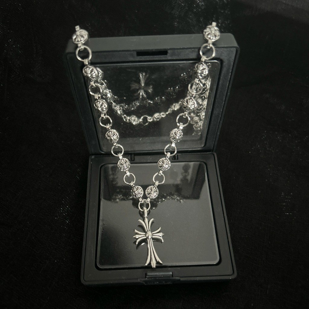 Retro CROSS สร้อยคอผู้หญิง Street Hip-Hop Street สวมสร้อยคอจี้ Handmade Chain คู่อุปกรณ์เสริม vfr19.