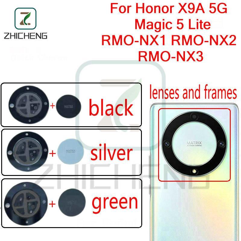 สําหรับ Honor X9A 5G Magic5 Lite RMO-NX1 RMO-NX2 RMO-NX3 กล้องฝาครอบเลนส์กระจกด้านหลังพร้อมกรอบผู้ถื