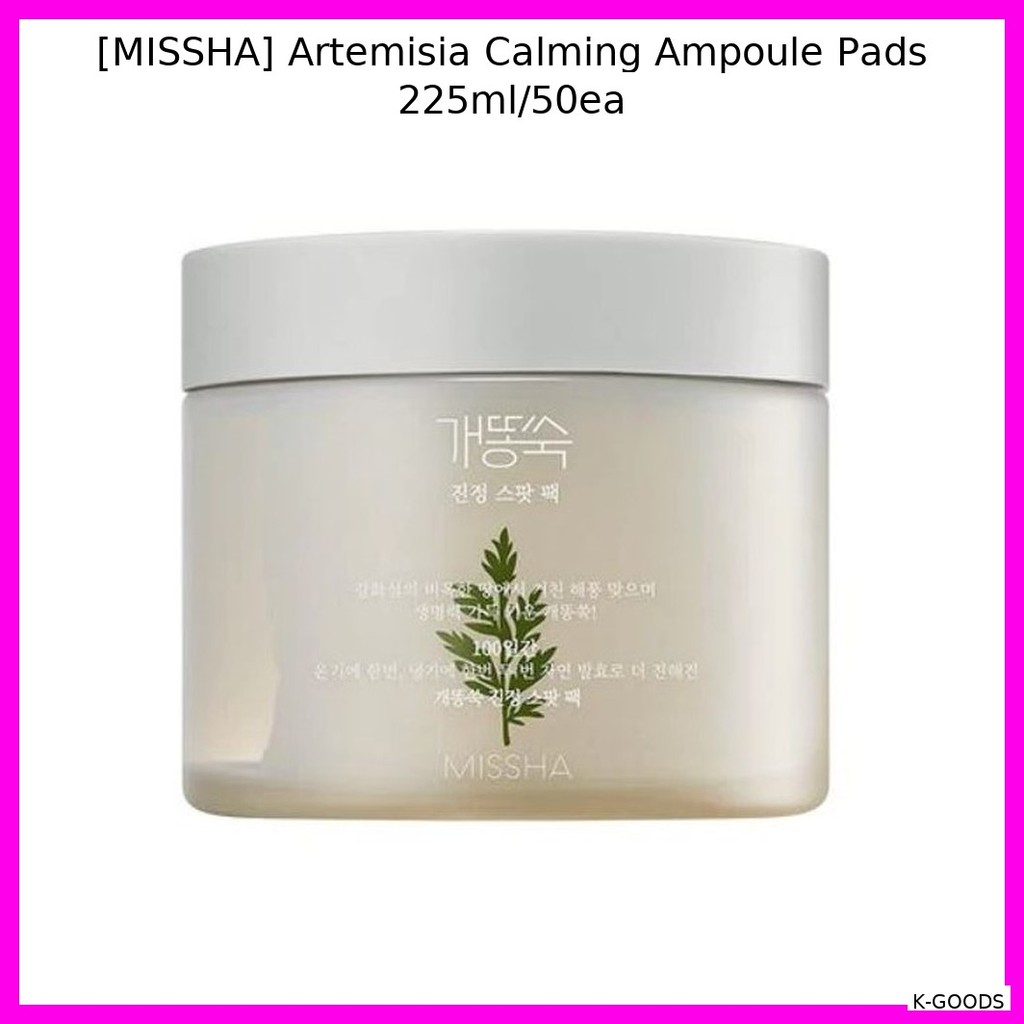[MISSHA] Artemisia Calming Ampoule Pads 225ml/50ea / Soothing Hydrating by K-GOODS
