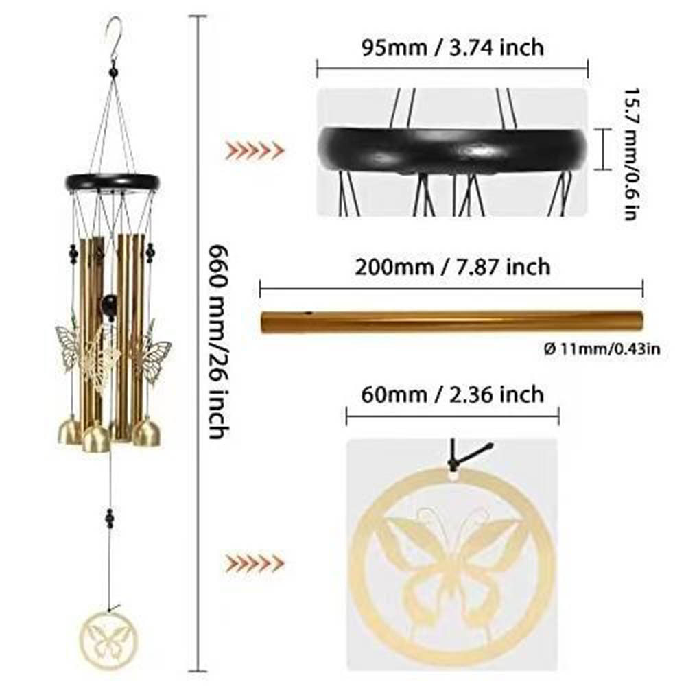 กระดิ่งโมบาย ยันต์ 8 ทิศ กระดิ่งลม หยินหยาง แบบแท่งโลหะ 5 หลอด กระดิ่งมงคล เรียกทรัพย์ เสริมฮวงจุ้ย Wind Chimes - รูปที่ 6