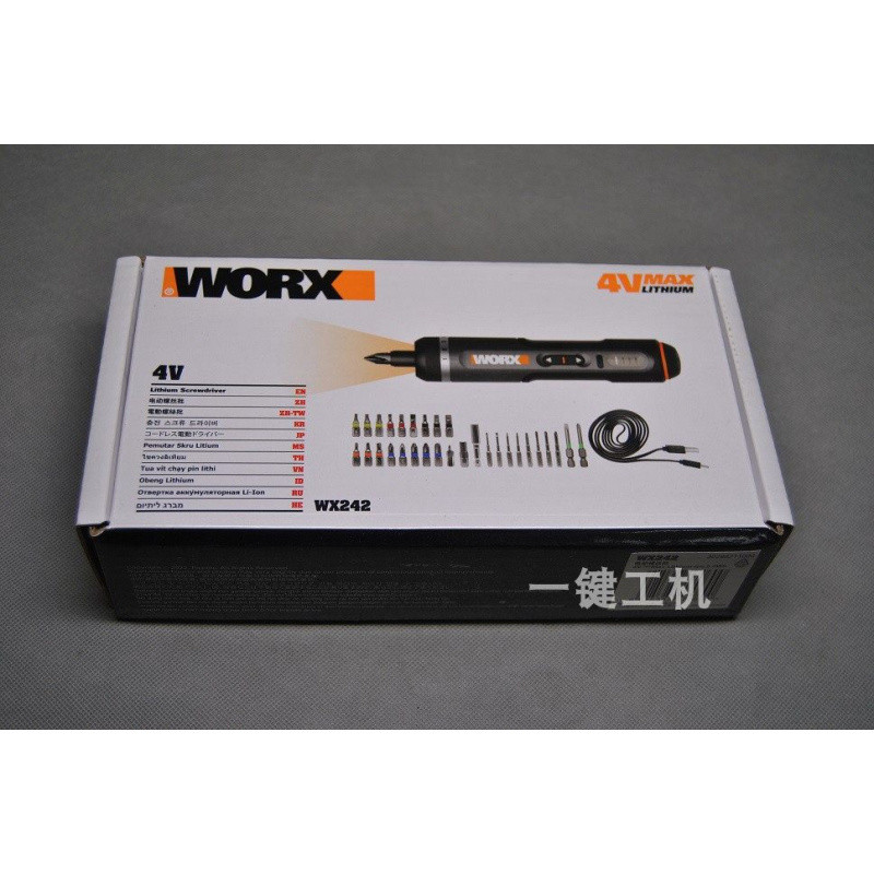 WORX ไขควงไฟฟ้าแบบชาร์จไฟในครัวเรือน WX242 WX240 ไขควงแบตเตอรี่ลิเธียมไร้สายชุดไฟฟ้า
