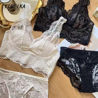 ฝรั่งเศส นย้อนยุค ชุดชั้นในลูกไม้ บราไร้โครง ดันทรง สวมใส่สบ…