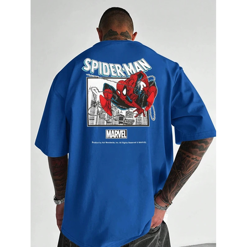 COD 2026Simple Spider-Man 2 กราฟิกพิมพ์เสื้อยืดแฟชั่น Street ลูกเรือคอแขนสั้นเสื้อยืดผู้ชายเสื้อผ้า 