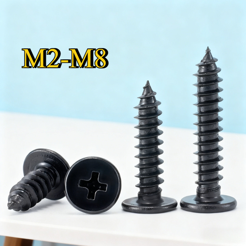 [FGH-G1] สกรู สีดำสแตนเลส 304 แฉก เกลียวปล่อย ปลายแหลม น็อต M2/M2.3/M2.6/M3/M3.5/M4-M8