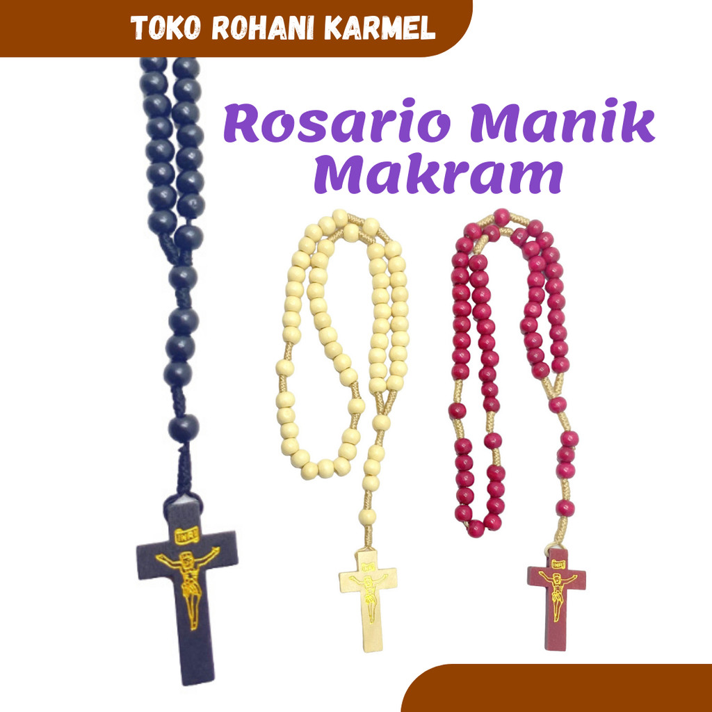 8MM GRAVEL ROSARY - GLOWSY WOOD / CATHOLIC ROSARY / ROSARY ดั้งเดิม