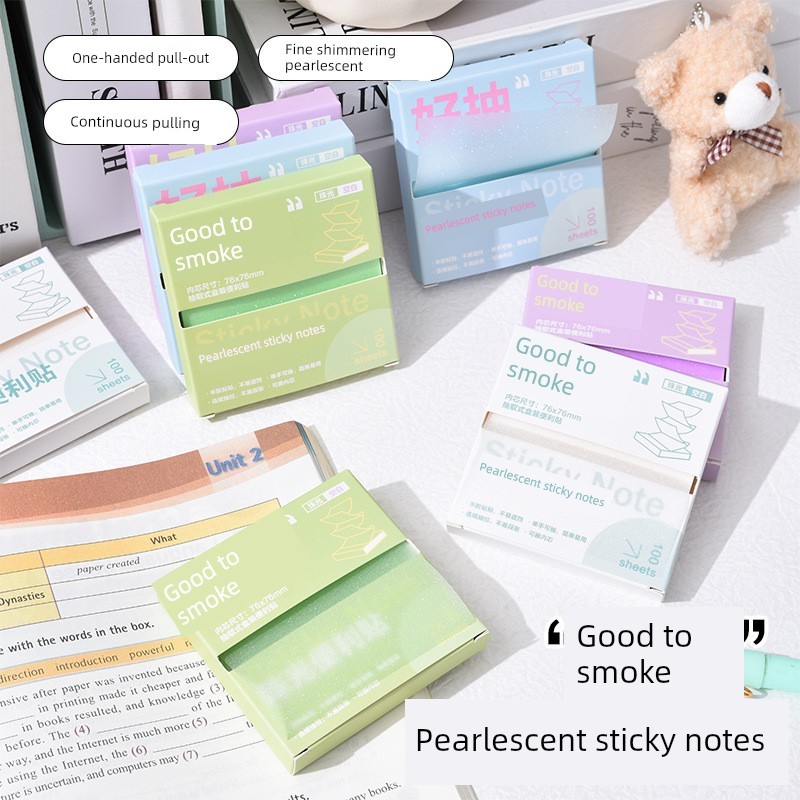 postit postit น่ารัก สติกเกอร์โพสต์อิทชนิดบรรจุกล่องสติกเกอร์แบบดึงออกได้กึ่งติดสติกเกอร์โน้ตมูลค่าส