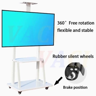 ขาตั้งทีวี 32-85 นิ้ว ขาตั้งทีวีแบบล้อเลื่อน สีขาว ล้อเลื่อน 360° เหล็กหนา รองรับทีวี ใช้บ้านสำนักงาน