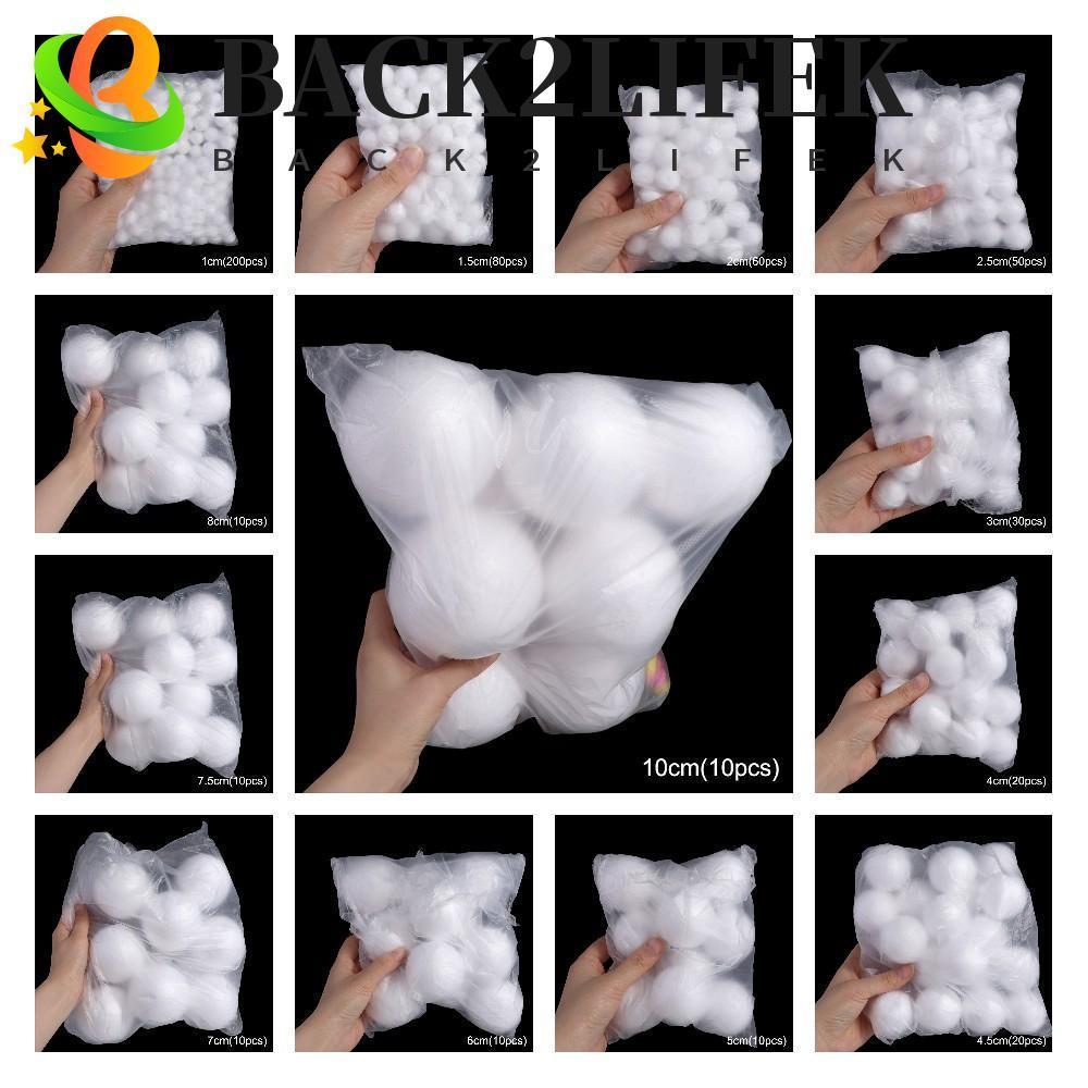 BACK2LIFEK ลูกบอลโฟม, ลูกบอลคริสต์มาสทรงกลมสีขาว, งานฝีมือ Polystyrene Mini Christmas Jewelry Party