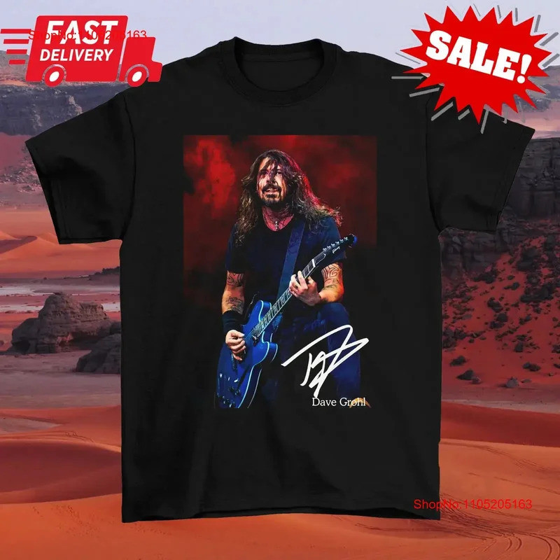 Guitarist Dave Grohl Signature T Shirt Live Tour Black Size S 5XL 1J0456 vintage  designer clothes S