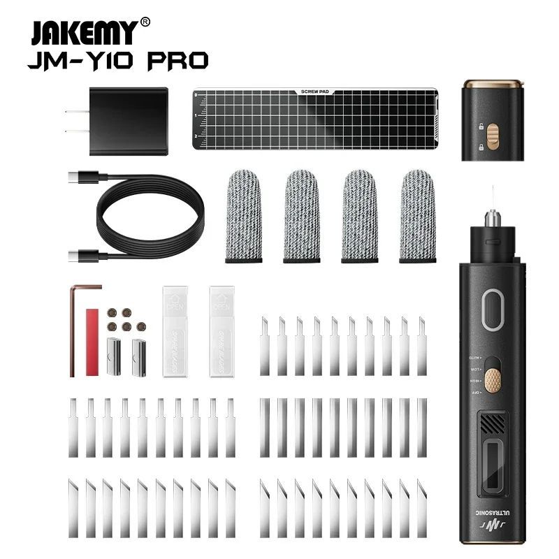 JAKEMY JM-Y10 PRO 2 in 1 เครื่องตัดอัลตราโซนิกที่มีประสิทธิภาพ DIY ไฟฟ้า Graver เครื่องมือมือถือมีดต
